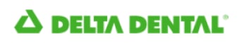Delta Dental green logo text on white background representing dental insurance provider
